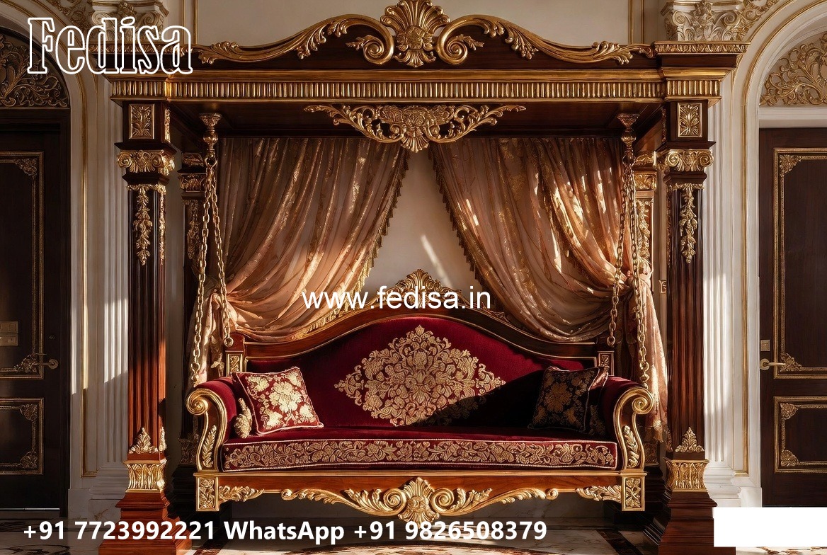 Wood Carving Swing Design with Stylish Decorative Features No-2235
