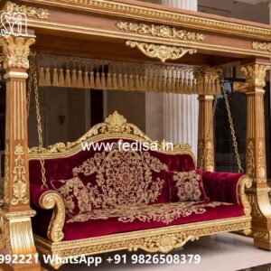 Luxury Wood Carving Swing Design with Rich Craftsmanship No-2241