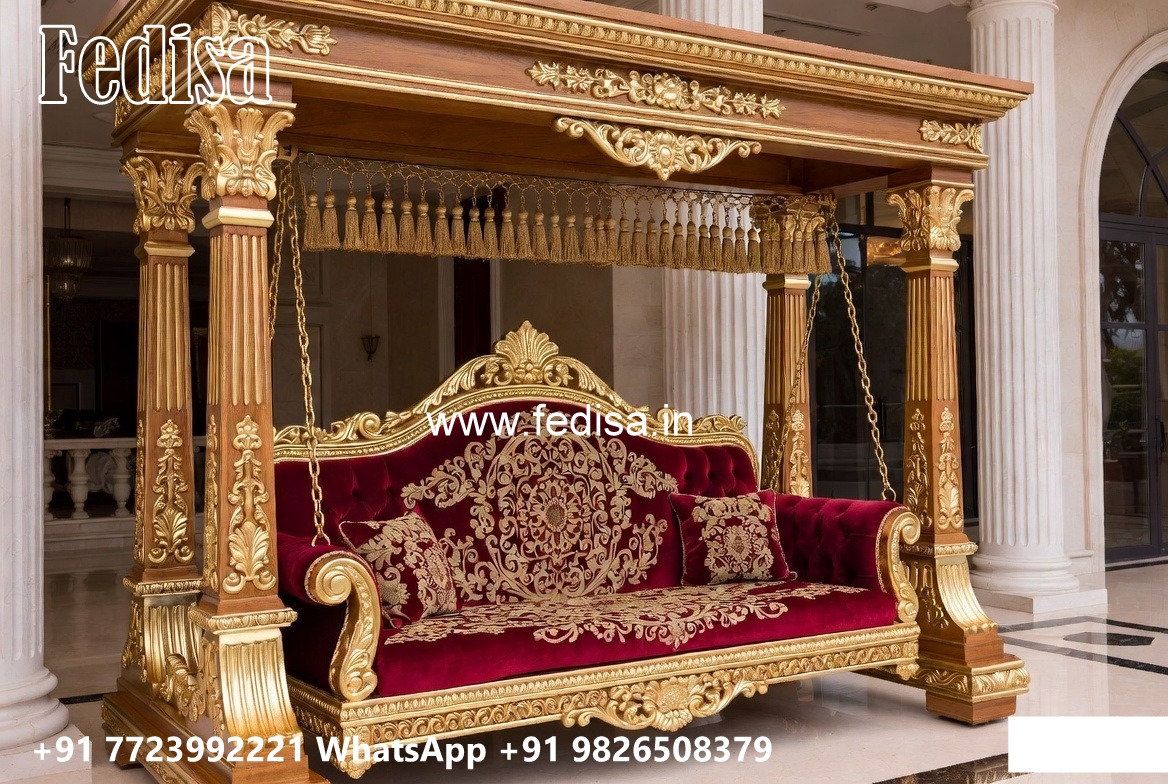 Luxury Wood Carving Swing Design with Rich Craftsmanship No-2241