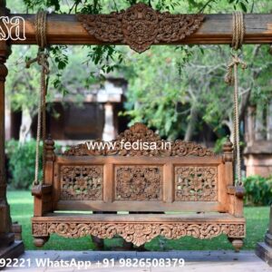 Traditional Wood Carving Swing Design with Elegant Details No-2245