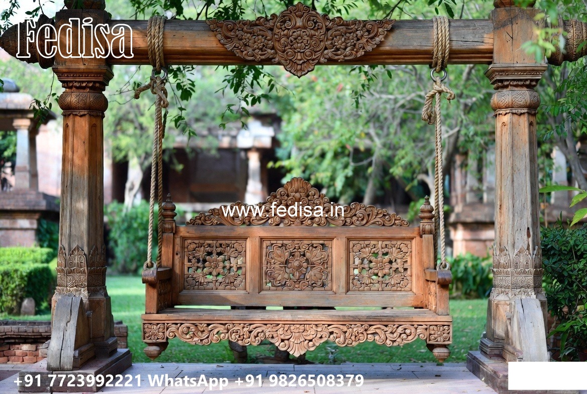 Traditional Wood Carving Swing Design with Elegant Details No-2245