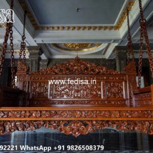 Handmade Wooden Swing Design with Royal Carving Style No-2254