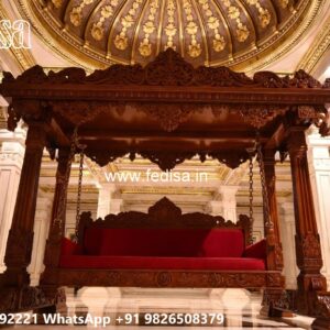 Royal Wooden Swing Design with Cushion Seating Style