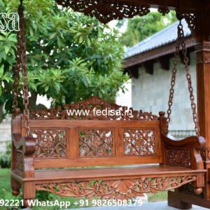 Luxury Handcrafted Wooden Swing Design for Living Room
