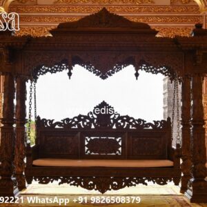 Premium Indoor Wooden Swing Design with Cushion Comfort
