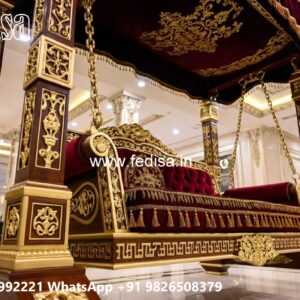 Traditional Jhula Wooden Swing Design for Indian Houses