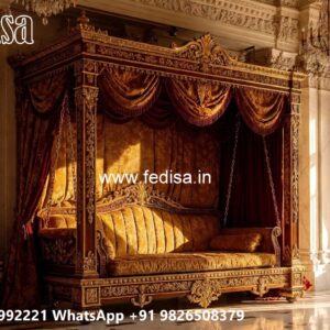 Wooden Swing Design with Rich Teak Wood Texture