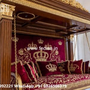 Stylish Wooden Swing Design for Drawing Room Beauty