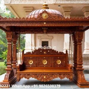 Wooden Swing Design with Intricate Handcrafted Details