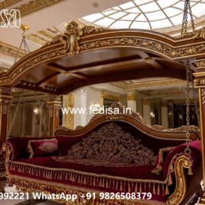 Wooden Swing Design with Beautiful Decorative Carvings No-2297