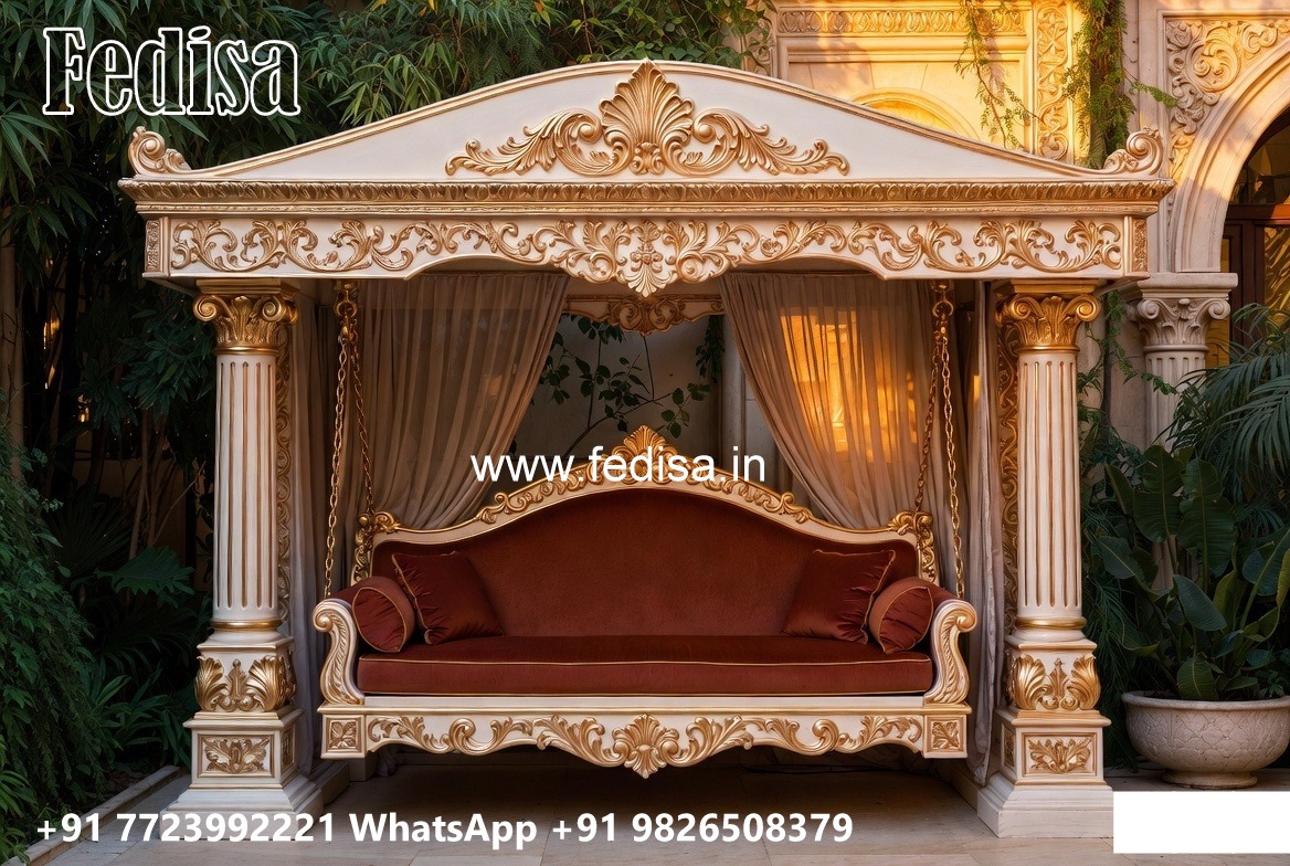 Wooden Swing Design with Elegant Carved Backrest No-2331
