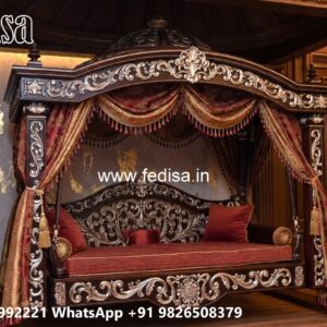 Wooden Swing Design with Classic Wooden Detailing No-2339