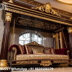 Handcrafted Wooden Swing Design with Royal Elegance No-2341