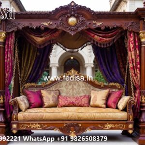 Artistic Wood Carving Swing Design with Floral Patterns No-2605