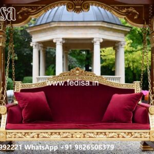 Elegant Wood Carving Swing Design with Handcrafted Details No-2610