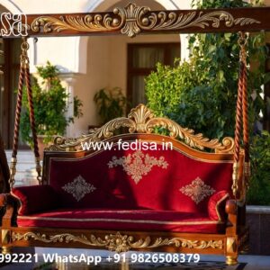 Wood Carving Swing Design with Decorative Wooden Artwork No-2614