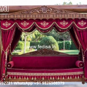 Luxury Wood Carving Swing Design with Brass Chain Style No-2615