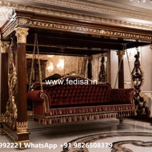 Classic Wood Carving Swing Design for Timeless Home Decor No-2616