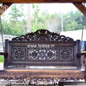 Handcrafted Wood Carving Swing Design with Rich Detailing No-2621