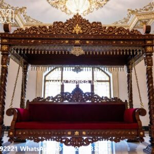 Luxury Wooden Swing Design with Intricate Carving Work No-2623