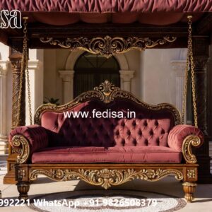 Artistic Wood Carving Swing Design with Traditional Craftsmanship No-2629