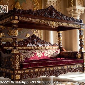 Traditional Wood Carving Swing Design for Heritage Decor No-2637