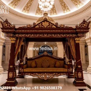 Elegant Wood Carving Swing Design with Royal Craftsmanship No-2638