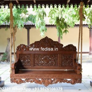 Indoor Wood Carving Swing Design for Stylish Home Ambience No-2639