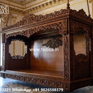 Wood Carving Swing Design with Antique Wooden Texture No-2640