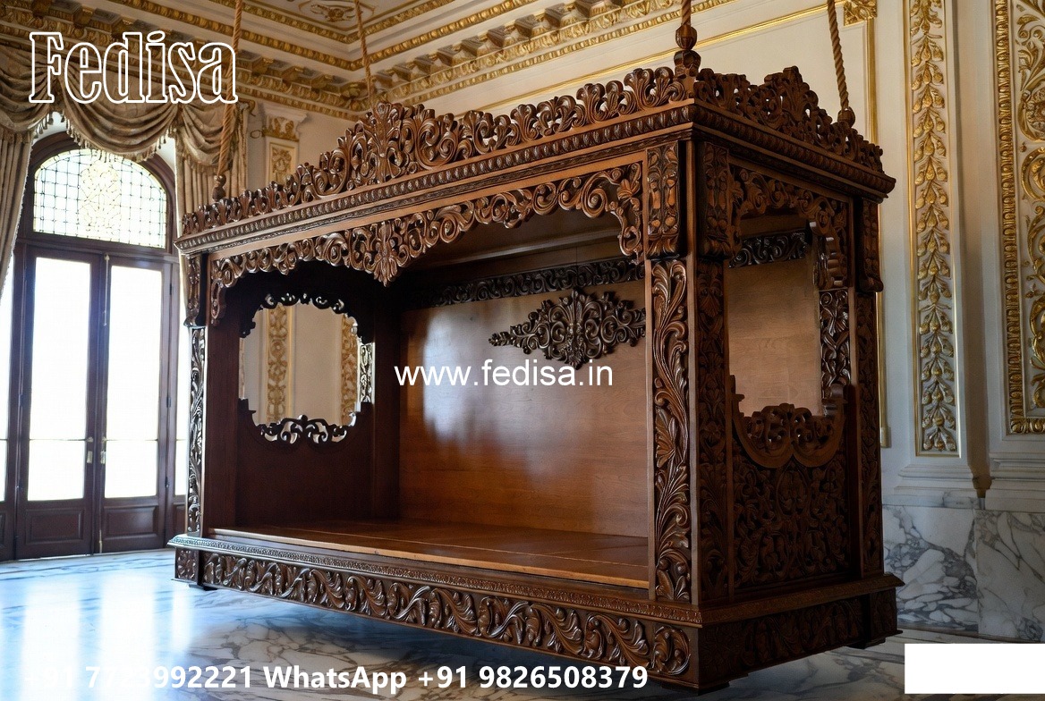 Wood Carving Swing Design with Antique Wooden Texture No-2640