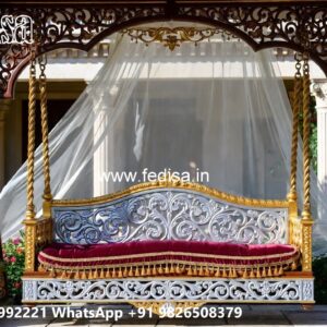 Vintage Wood Carving Swing Design with Decorative Beauty No-2646