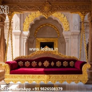 Handcrafted Wood Carving Swing Design with Palace Elegance No-2647