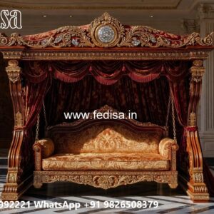Wood Carving Swing Design with Elegant Decorative Finish No-2648