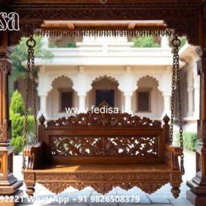 Luxury Wood Carving Swing Design for Relaxing Indoor Spaces No-2649