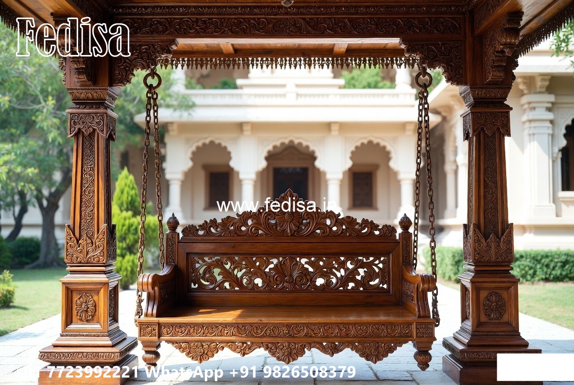 Luxury Wood Carving Swing Design for Relaxing Indoor Spaces No-2649