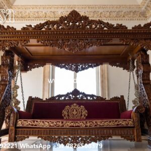 Indoor Wood Carving Swing Design for Comfortable Seating No-2654