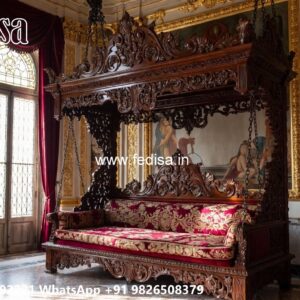 Luxury Wood Carving Swing Design with Elegant Backrest No-2657