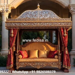 Wood Carving Swing Design with Rich Wooden Detailing No-2658