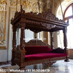 Stylish Wood Carving Swing Design for Modern Interiors No-2659