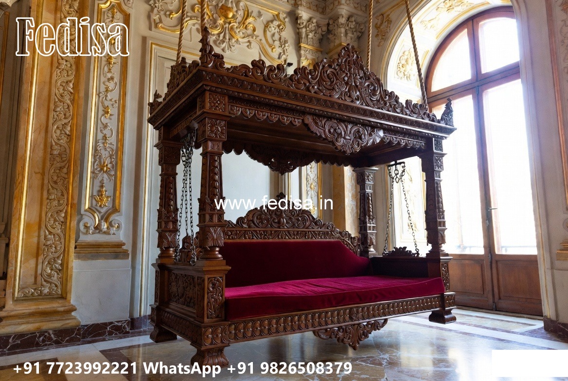 Stylish Wood Carving Swing Design for Modern Interiors No-2659