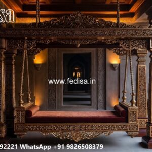 Handcrafted Wood Carving Swing Design for Elegant Hall Decor No-2661