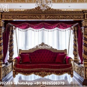 Royal Wood Carving Swing Design for Grand Villa Interiors No-2663