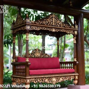 Indoor Wood Carving Swing Design for Elegant Sitting Areas No-2666