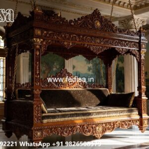 Stylish Wood Carving Swing Design for Heritage Homes No-2669