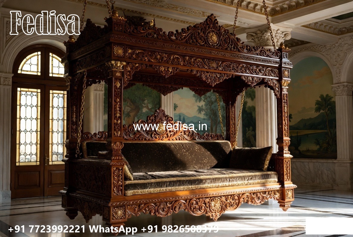 Stylish Wood Carving Swing Design for Heritage Homes No-2669