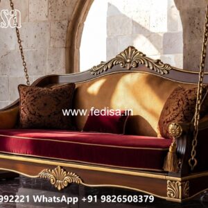 Artistic Wood Carving Swing Design for Sophisticated Decor No-2670