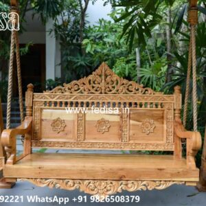 Traditional Wood Carving Swing Design with Elegant Finish No-2671