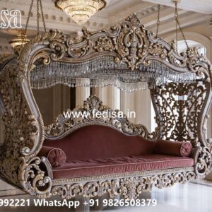 Luxury Wood Carving Swing Design for Stylish Living Spaces No-2674