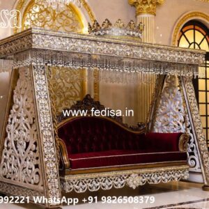 Handcrafted Wood Carving Swing Design with Rich Texture No-2676