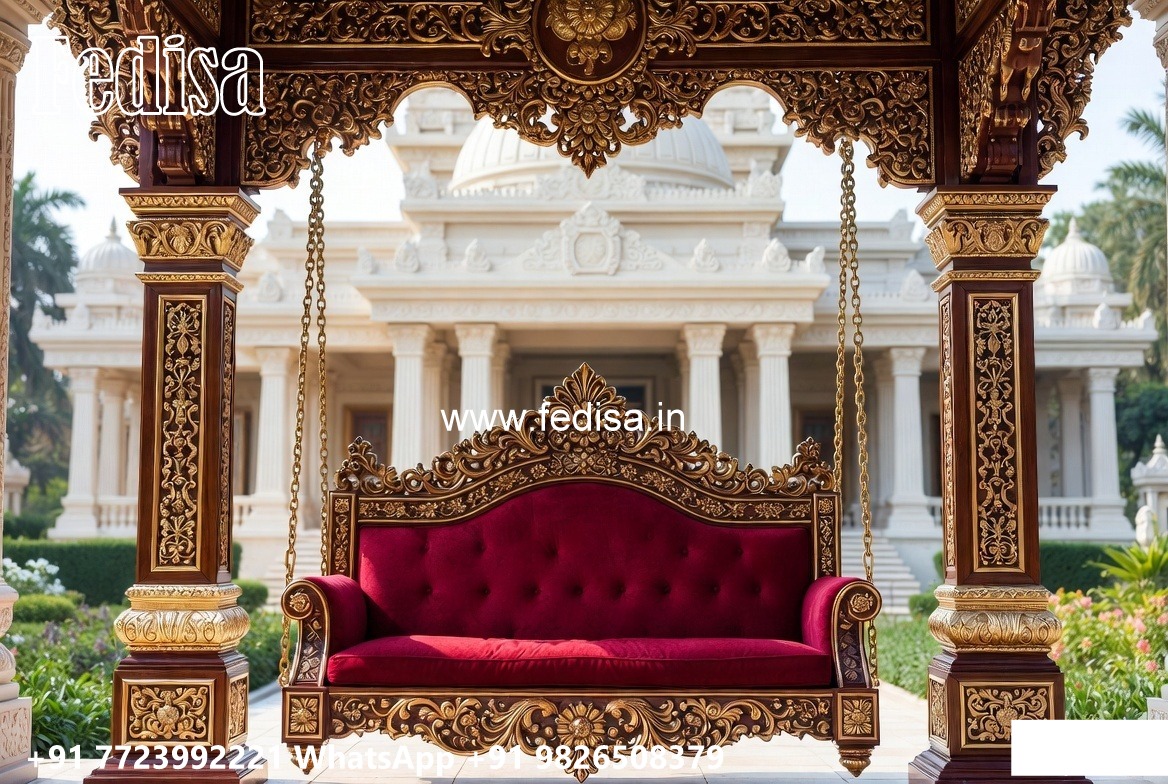 Beautiful Wood Carving Swing Design for Indoor Hall Areas No-2678